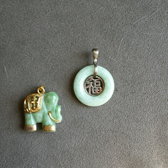 Jade pendants and ivory necklace