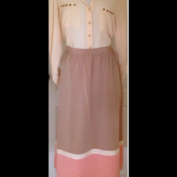 VINTAGE Color Block Skirt