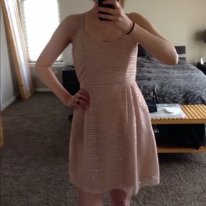 Anthropologie Light Pink Tulle and Sequin Dress