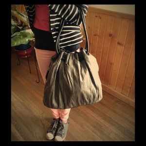 Nordstrom Charcoal & black leather bucket