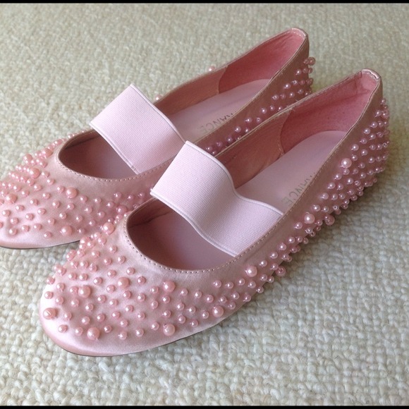 🆕🆕🆕Super cute Pink beaded leather ballets flats - Picture 2 of 4