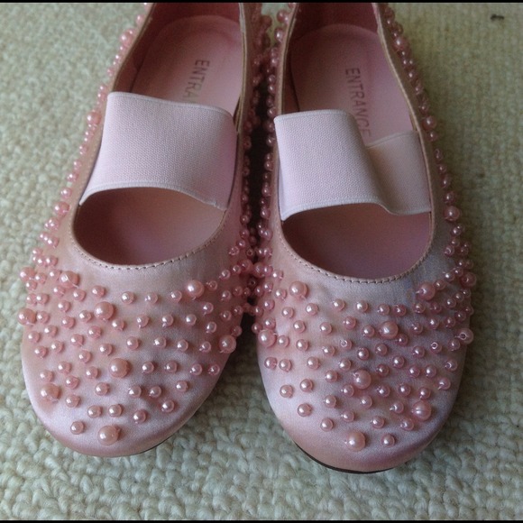 🆕🆕🆕Super cute Pink beaded leather ballets flats - Picture 3 of 4