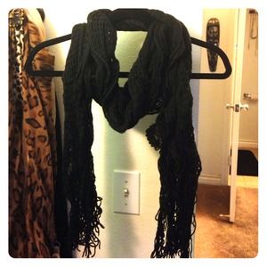 Black knitted scarf