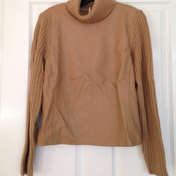 Leather Front Sweater