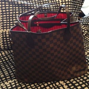 Mm brown checker neverfull paypal