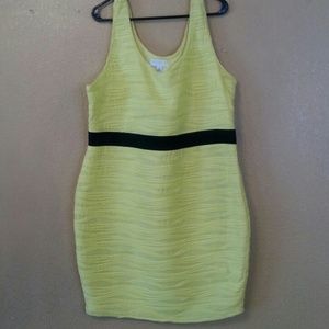 Neon Yellow and Black Bandage Dress