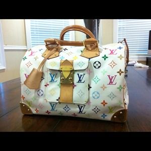 Louis Vuitton white monogram multicolore speedy