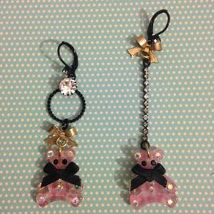 Betsey Johnson teddy earrings.