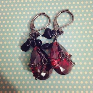 Betsey Johnson jewel drop earrings.