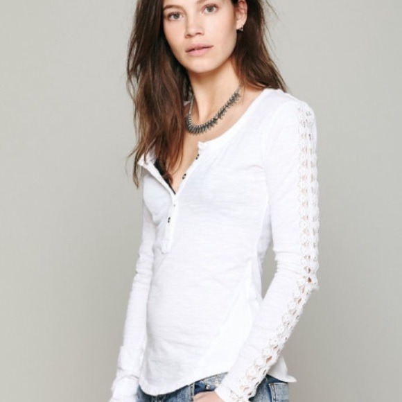 FREE PEOPLE LACE HENLEY