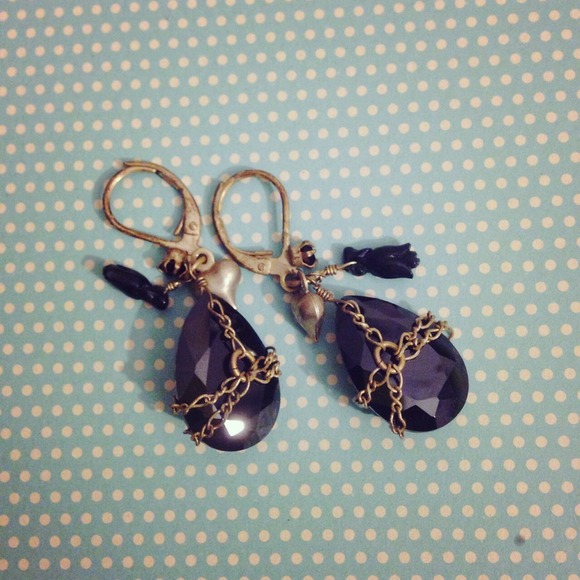 Betsey Johnson jewel drop earrings.