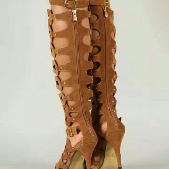 New sexy gladiator faux suede heeded sandals - Picture 2 of 2