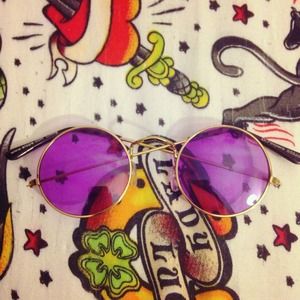 Purple festival glasses.