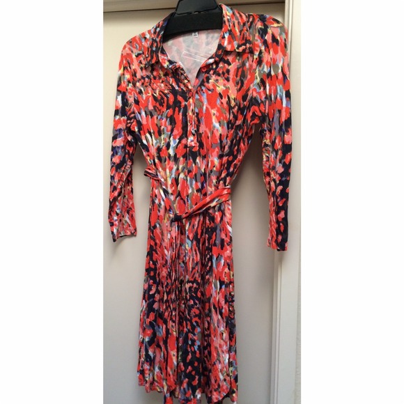 CAbi Printed Shirt Dress