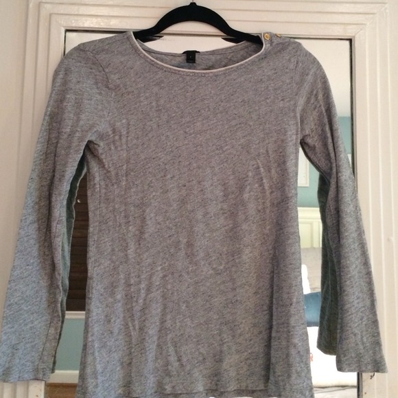 J.Crew piped grey top