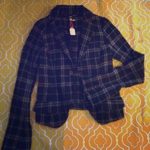 Free people plaid wool blazer