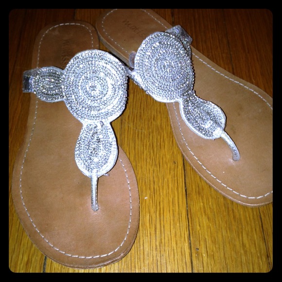 Silver rhinestone sandal