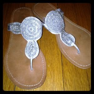 Silver rhinestone sandal