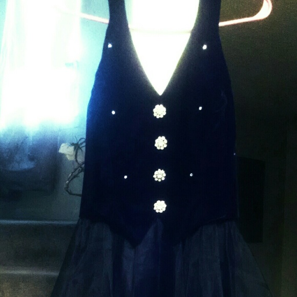 velvet and chiffon with rhinestones on vest