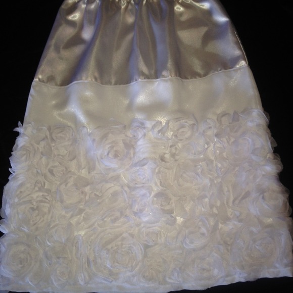 White Satin Rose Slip/Skirt