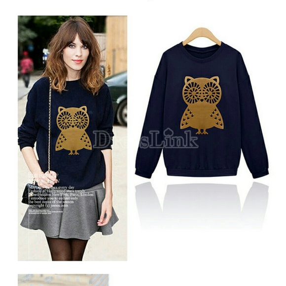 Navy blue Owl Sweater