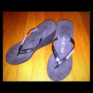 Bebe wedge flip flop sandal