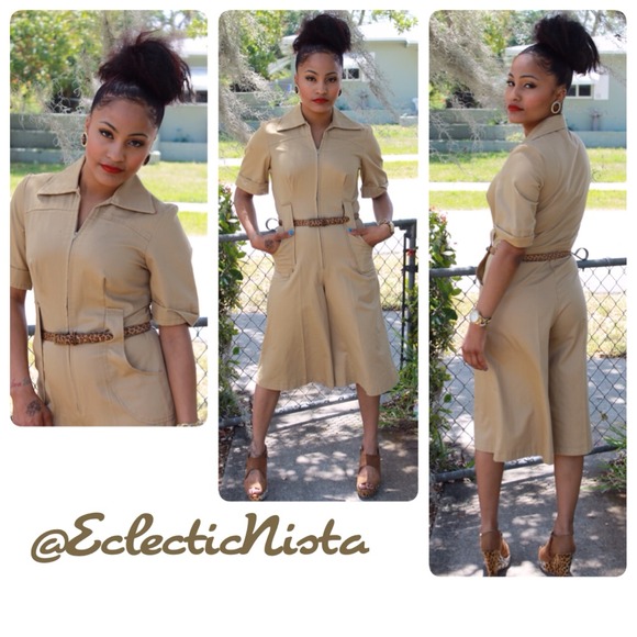 VTG KHAKI GAUCHO JUMPER