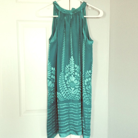 Maxstudio teal silk party dress size XS