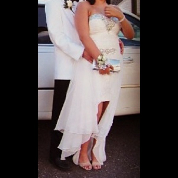 White Prom Dress - Picture 2 of 4