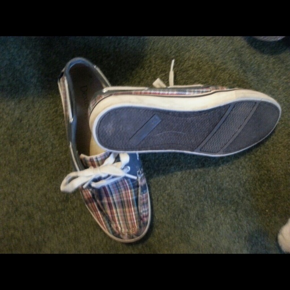 Plaid boat sneakers
