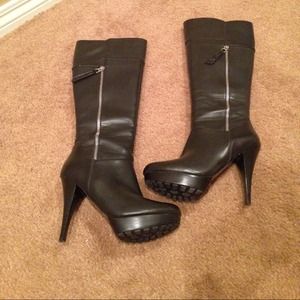 Guess Black Leather Boots