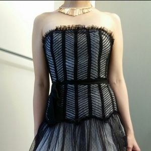 Strapless tulle cocktail dress