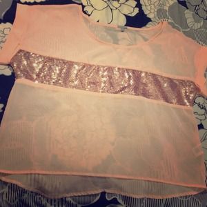❄️REDUCED❄️Pink Sequin Charlotte Russe Top