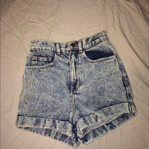 American apparel high waisted acid wash shorts