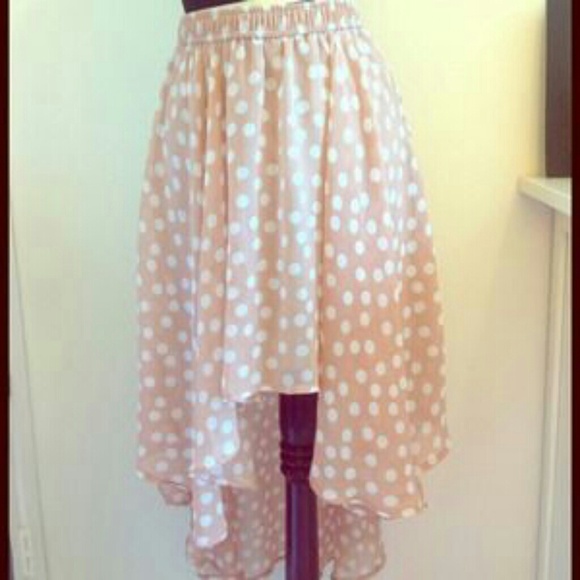 Polkadot high low skirt