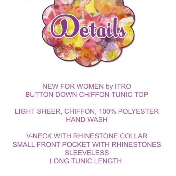 Adorable coral crystal sheer collared top - Picture 4 of 4