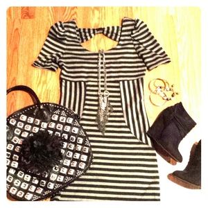 Black and Grey striped dress. Worn once!
