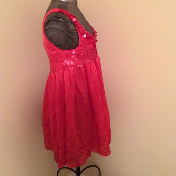Bebe Baby Doll Dress in Coral - Picture 2 of 4