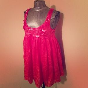 Bebe Baby Doll Dress in Coral