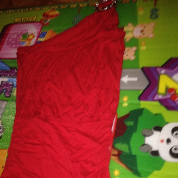 Cute hot pink one shoulder shirt