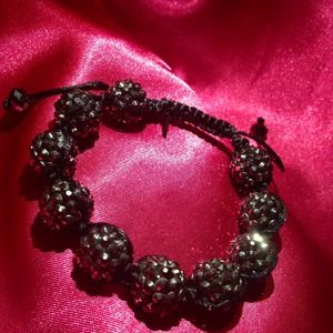 Sparkle Macrame Silver Crystal Bracelet