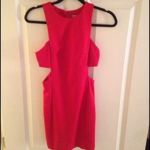 Red Shift dress with Cut out sides
