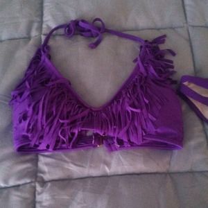 Purple fringe bikini NWOT