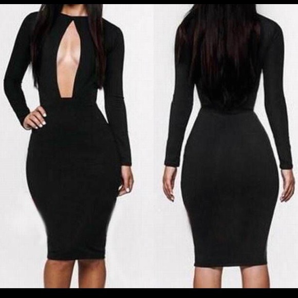 🆕BNWOT😻Black keyhole bodycon dress😻