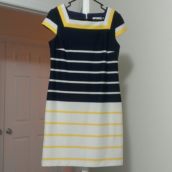 Striped capsleeve dress