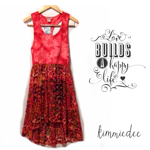 Dresses & Skirts - Tie dye chiffon animal print dress