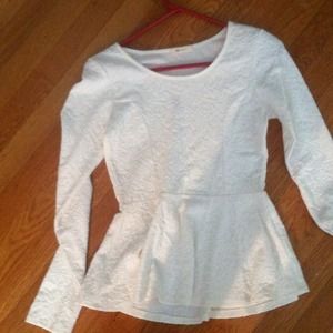 Peplum floral textured long sleeve top. Bundle!