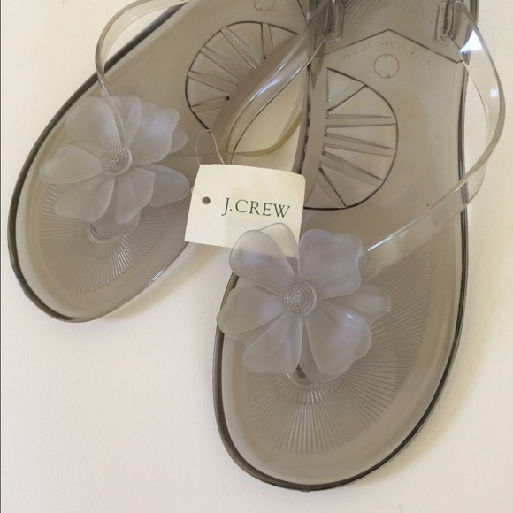 J. Crew Shoes - NWT Adorable Clear J.Crew Flower Flip Flops