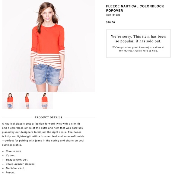 J. Crew Fleece Colorblock Popover - Picture 4 of 4