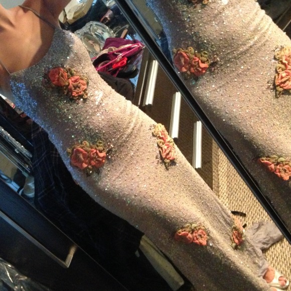 Jovani prom Pageant gown sequined gown with train